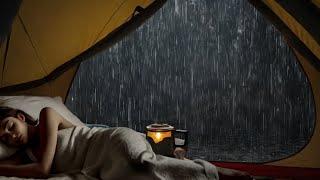 ASMR Deep Sleep: Relaxing Tent Sounds with Heavy Rain and Thunderstorm in the Woods