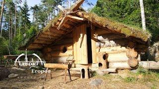Off Grid Log Cabin Built by One Man: Making a Bear Escape Door?