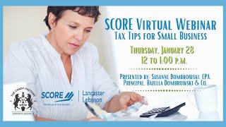 SCORE Lancaster-Lebanon Webinar: Tax Tips for Small Business