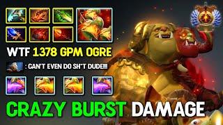 WTF 1.3K GPM Offlane Ogre Magi With Midas First Item & Crazy Burst Damage Build 7.37c DotA 2