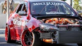 1300HP Widebody Subie Exhaust Rev, Aired Out attracts tourists at Beach!