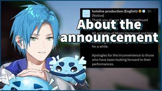 Altare addresses the announcement. 【Holostars EN | Regis Altare】