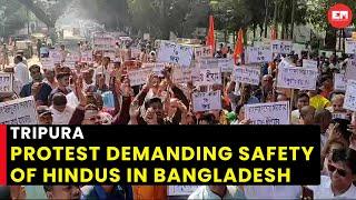 Tripura: VHP, Hindu bodies hit streets seeking safety of Hindus in Bangladesh