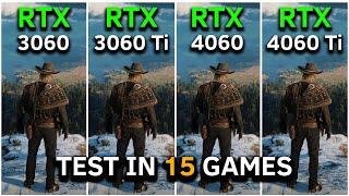 RTX 3060 vs RTX 3060 Ti vs RTX 4060 vs RTX 4060 Ti | Test In 15 Games at 1080p | 2024