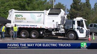 Sacramento County Garbage Trucks going green with electric automated side loaders