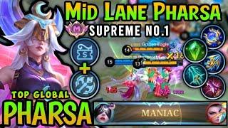 Supreme No.1 Pharsa!! Top Global Pharsa Best Build And Emblem 2024 - Mobile Legends