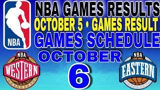 nba games result today October 5, 2024 | nba games schedule October 6, 2024