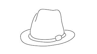 How to draw Panama hat step by step for beginners