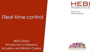 7. Real Time Control (IROS 2020 Tutorial Series)