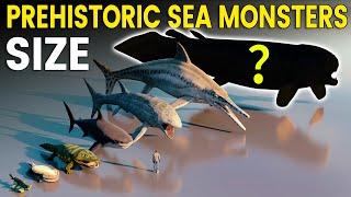 3D Prehistoric Sea Monsters Size Comparison | MEGALODON Vs MOSASAURUS