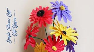 Simple Paper Flower Craft  - flower crafting  - unique craft  - craft canyon