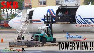 Tower View !!! Amerijet International 727-200F departing St. Kitts for Haiti