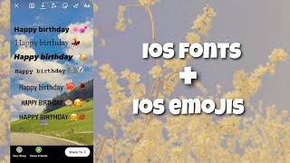 ||Ios instagram for Android users ||both fonts and emoji together ¦¦ios fonts and emoji ||