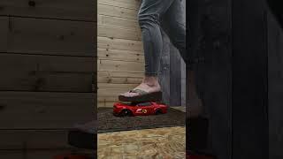 Toy car crush part 2 #crushexperiment #asmrcrush #pebbles #asmrcrunch #modelcarcrush #sandals