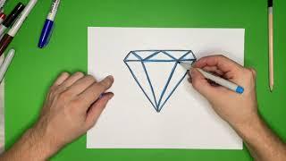 Как нарисовать Алмаз. How to draw Diamond