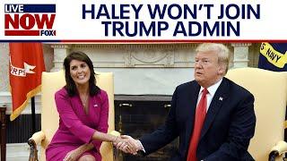 Trump rules out Haley, Pompeo for cabinet roles | LiveNOW from FOX