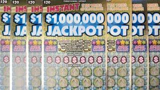 1,000,000 INSTANT JACKPOT $140 OF PA LOTTERY $20 SCRATCH OFF TICKETS #scratch #lottery #palottery