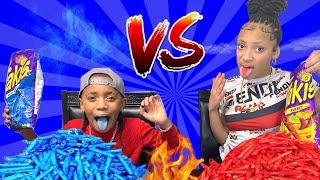 BLUE TAKIS VS RED TAKIS CHALLENGE