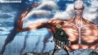 Armin and Eren vs Colossal titan I Attack on titan season 3 HD (60fps)