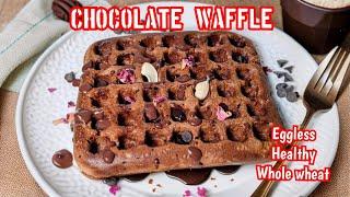 "Eggless Chocolate Waffles: Healthy Wholewheat Bliss | Easy Homemade Waffle Recipe!"