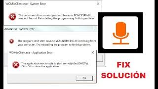 How to fix WO Mic ERROR  ( vcruntime140.dll - MSVCP140.dll - 0xc00007b )  2024