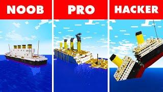 Noob vs. Pro vs. Hacker : SINKING TITANIC SURVIVAL! In Minecraft Animation