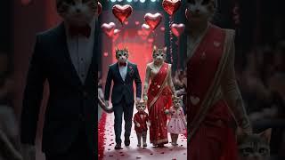 Cute kittens enjoying Valentine's with Parents  kitten walk cat walk    #kittenslovers #shorts
