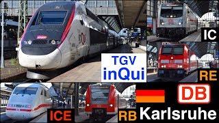 TGV, ICE, IC, RE depart from Karlsruhe Hbf