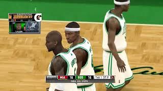 NBA 2K12 ultimate base roster vs quinton 12 13 Heat vs 07 08 celtics chalmers out the gate running