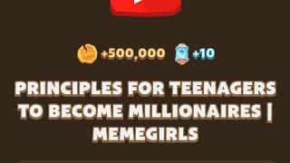 Principles For Teenagers To Become Millionaires | MemeGirls | MemeFi New video code