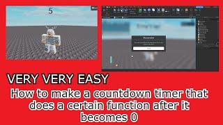 How to make a countdown timer that does a certain function after it becomes 0 in Roblox Studio