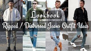 Top Best Ripped Jeans / Distressed Denim Outfit Ideas for Men's 2018