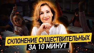 Как объяснить ребёнку склонение существительных за 10 МИНУТ? 3 склонения имён существительных