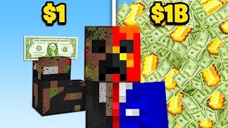 I Became a BILLIONAIRE With Only ONE Dollar in Minecraft