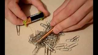 How to make mini electromagnet - Homemade electromagnet - Magnetism science experiment