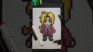 Drawing Edward Elric in Pixel Art - A Tribute to Fullmetal Alchemist! #pixelart #fullmetalalchemist