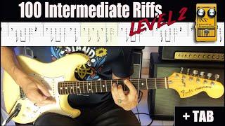 100 Intermediate Riffs + TAB - Journey Through The Guitar World