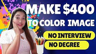 Get Paid to color Image and Make $400 online! I Make Money online 2024! (Side Hustle)