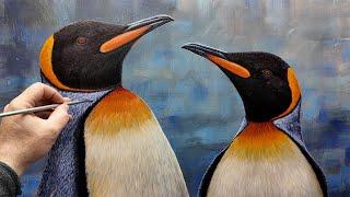 Painting King Penguins  | Wildlife Art | Robert E Fuller