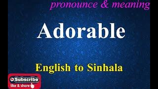 Adorable - Sinhala Meaning with Pronounce සිංහල තේරුම උච්ඡාරණය සමඟ | Dilfinity Dictionary