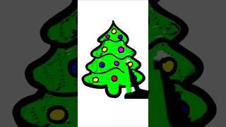 Christmas tree drawing| #shorts
