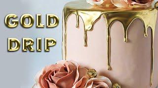 GOLD DRIP CAKE TUTORIAL-No alcohol (Different types of edible and non-edible gold)