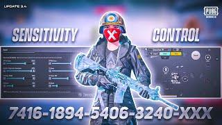 New Update 3.4  Best Sensitivity Code + Control settings Bgmi/Pubg Mobile 2024