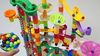 Marble Run Race ASMR  Electric lifting device & block ramp