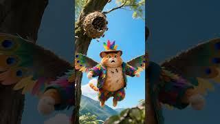 The story between the fat cat and the peacock #cat #aicat #fatcat #funnycat #aianimals