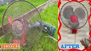 Restoration Old rusty wall fan ️made into a fan with remote control ️old fan restoration