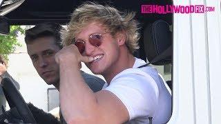 Logan Paul & Team 10 Are Mobbed By Fans At Jake's House In West Hollywood 7.27.17