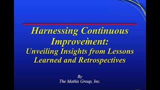 Continuous Improvement Webinar - 1/19/2024