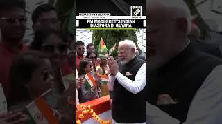 Prime Minister Narendra Modi greets Indian diaspora in Georgetown, Guyana