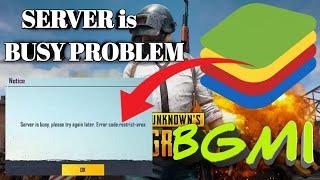 Server is Busy Please Try again Later Error Code Restrict Area | BGMI Crash in Emulator (Bluestack)